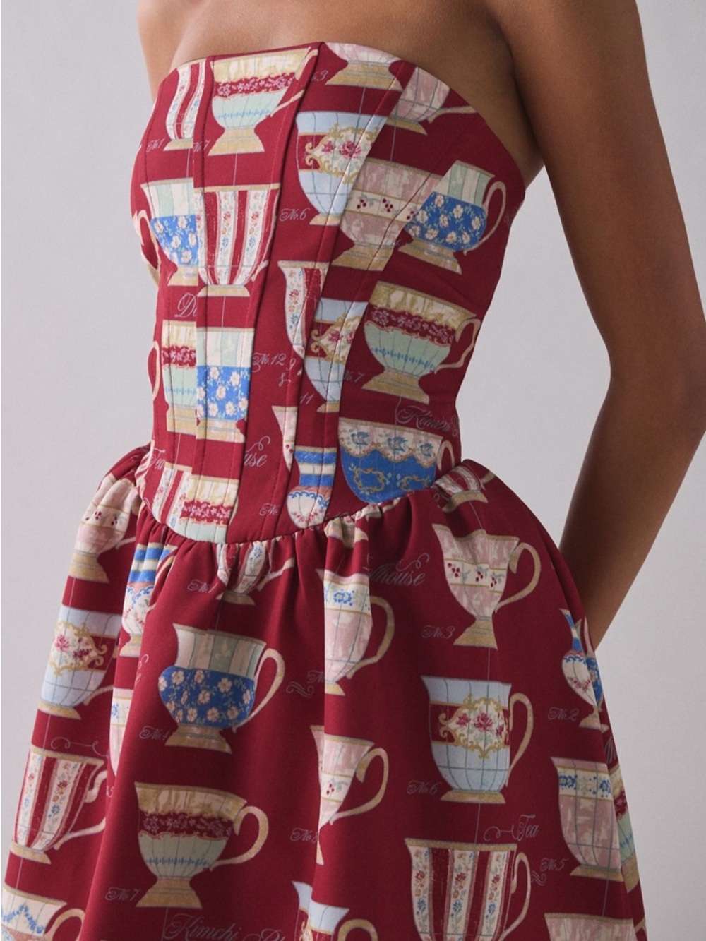 Urban Outfitters Kimchi Blue Sugar Plum strapless corset mini dress small - Picture 7 of 9
